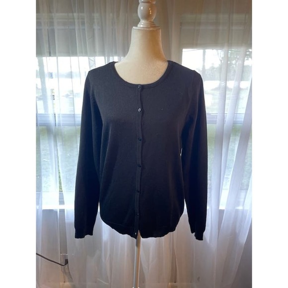 Architect Size Large Cardigan Sweater Button-Up Long Sleeve Black NWT‎ - Picture 1 of 5